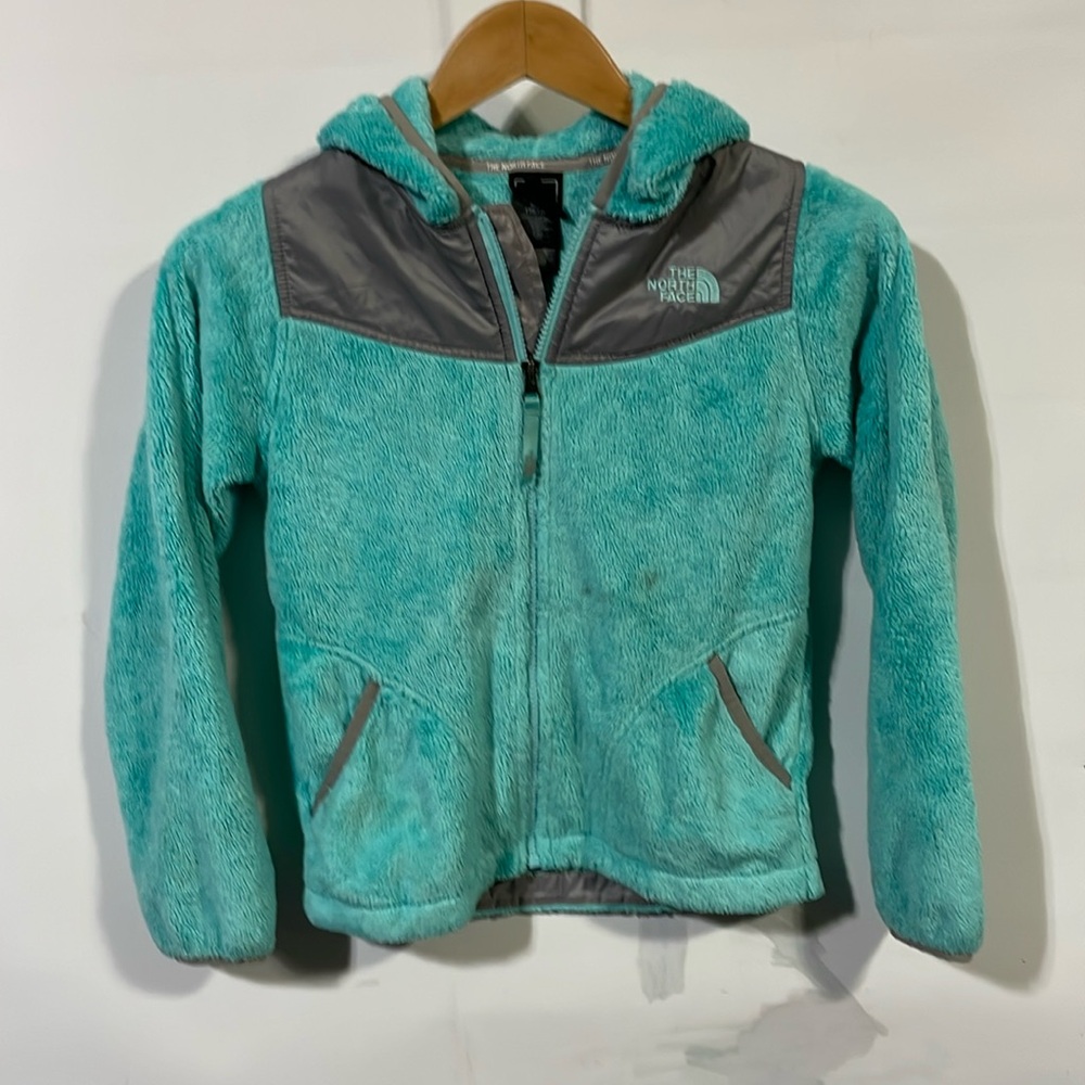 The North Face Kids' Aqua and Gray Fleece Hoodie